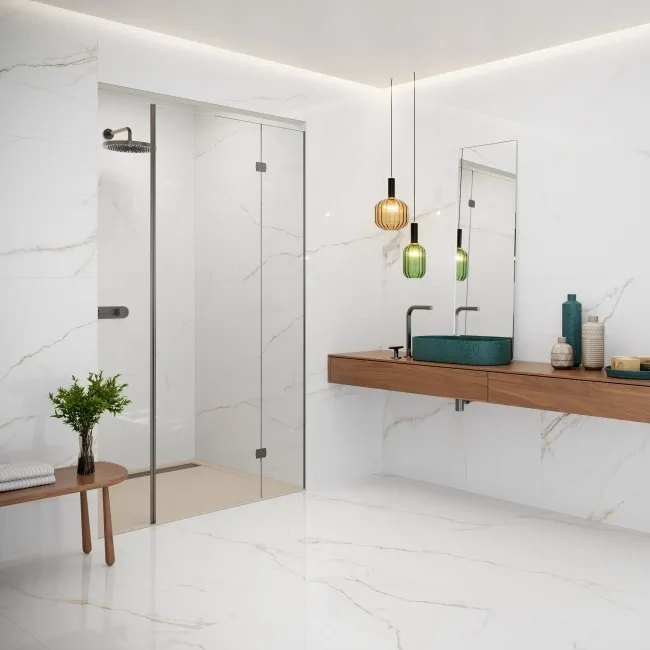 Lance Gold Marble Effect Large Polished Porcelain Tile 120x60cm