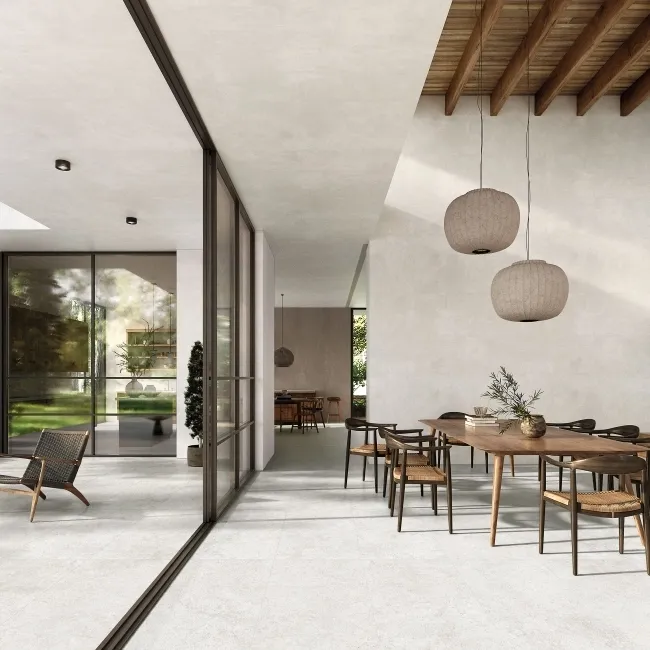 Cluny White Stone Effect Large Anti Slip Porcelain Tile 120x60cm