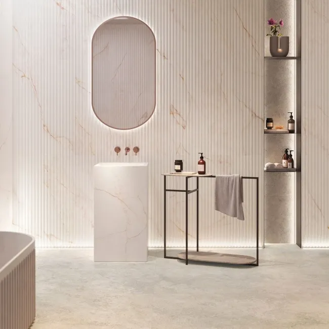 Dahia Gold Marble Effect Large Matt Porcelain Slab 275x100cm