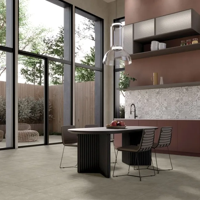 Blok Grey Limestone Effect Matt Italian Porcelain Tile 120x60cm