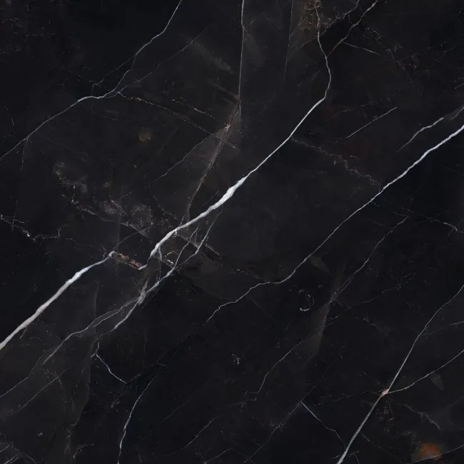 Sublime Black Marble Effect Matt Porcelain Tiles 100x100cm