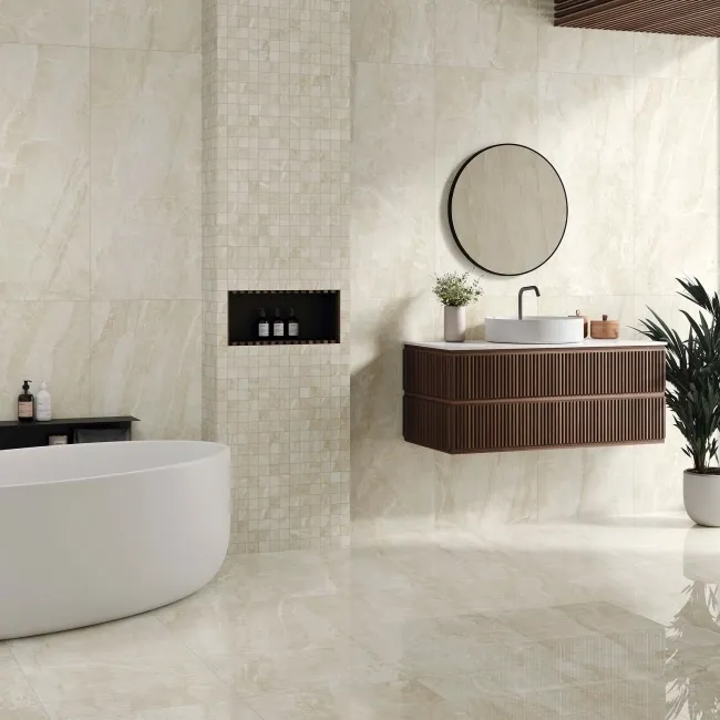 Sublyme Beige Marble Effect Large Matt Porcelain Tile 120x59.5cm