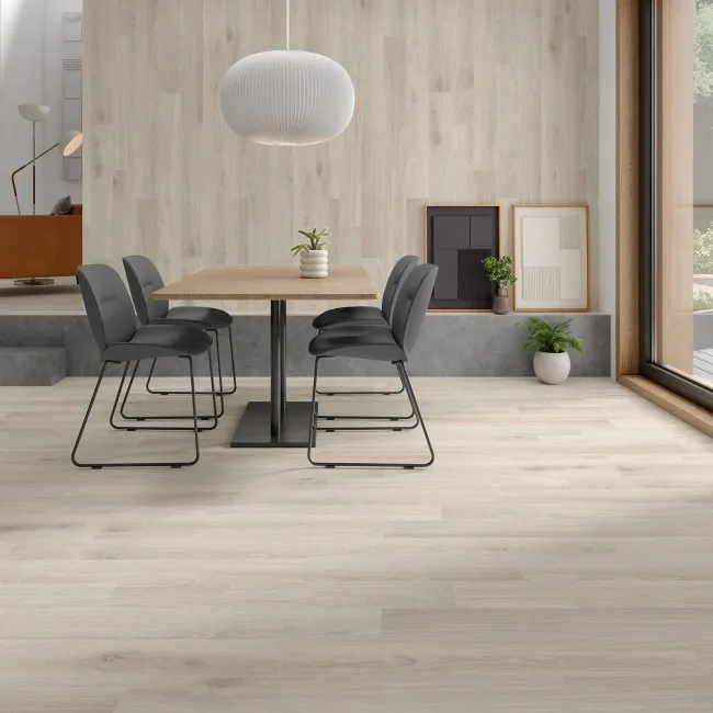 Civic White Wood Effect Anti Slip Porcelain Tile 90x15cm