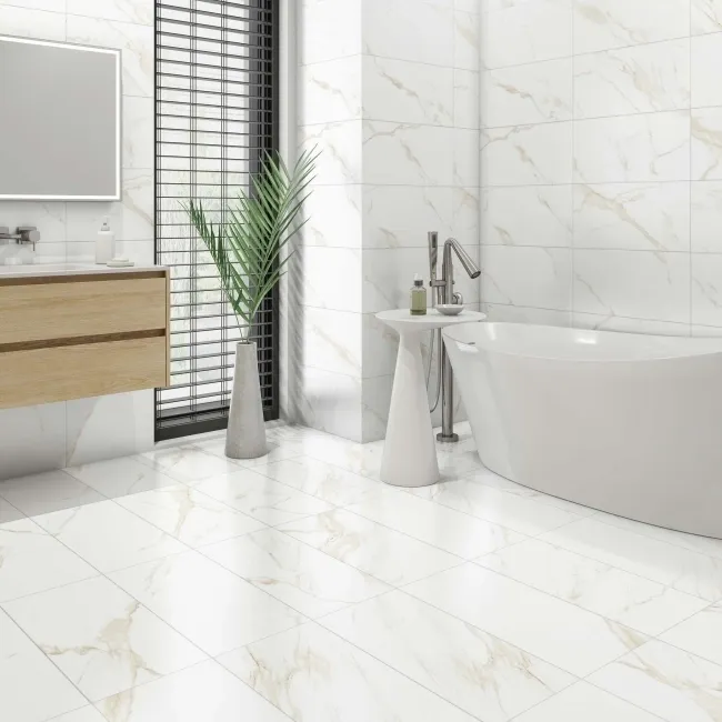 Carrara Gold Matt Marble Effect Porcelain Tile 60x30cm