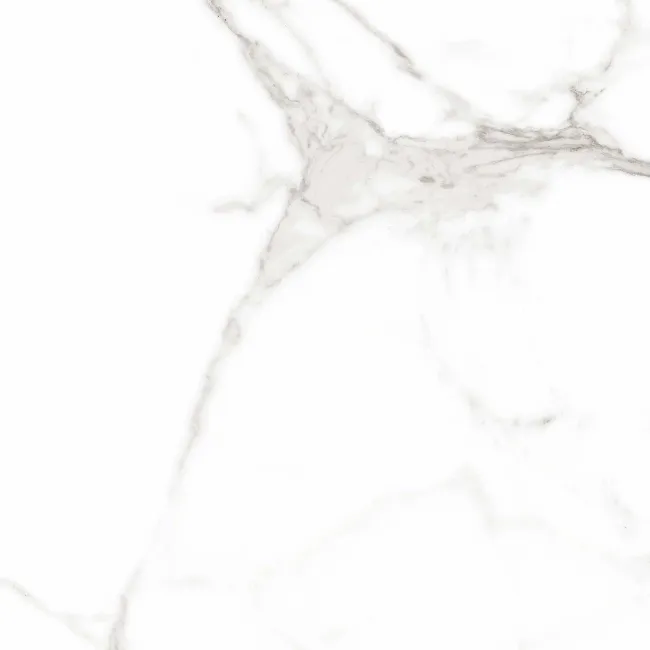 Carrara White Gloss Marble Effect Ceramic Tile 45x45cm