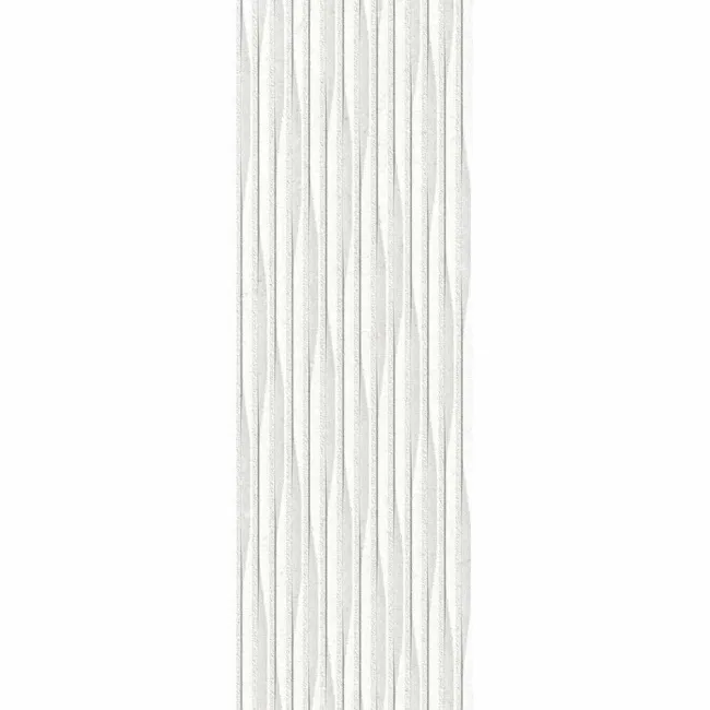 Cluny White Decor Stone Effect Matt Ceramic Wall Tile 100x33.3cm