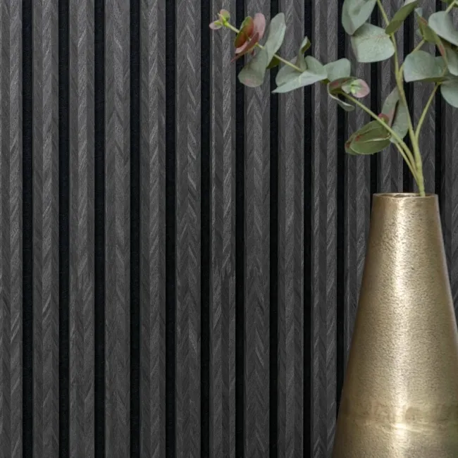 Trepanel® Chevron Noir Black Acoustic Wood Wall Panels