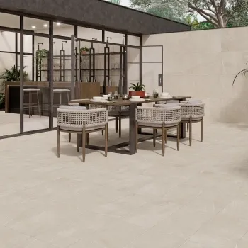 Bellevue Ivory Stone Effect Large Anti Slip Porcelain Tile 120x59.5cm