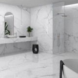 Zoey White Marble Effect XL Matt Porcelain Tile 160x160cm