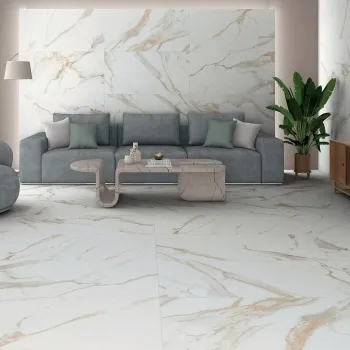 Lumiere Golden Grey Marble Effect Large Matt Porcelain Tile 120x59.5cm