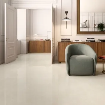 Lugano Cream Marble Effect Large Polished Porcelain Tile 120x120cm