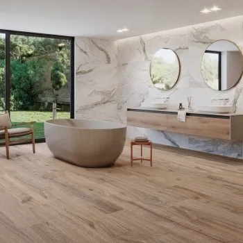 Dakaris Dark Oak Wood Effect Matt Porcelain Tile 120x20cm