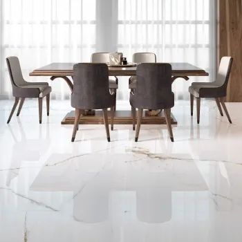 Lance Gold Marble Effect Large Polished Porcelain Tile 120x120cm