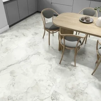 Vintage White Stone Effect Large Matt Porcelain Tile 100x100cm