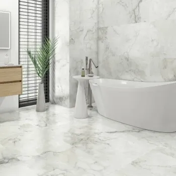 Vintage White Stone Effect Large Matt Porcelain Tile 120x60cm