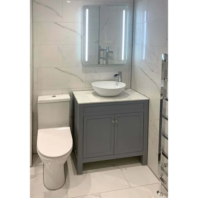 Carrara White Gloss Marble Effect Vitrified Ceramic Tile 60x30cm