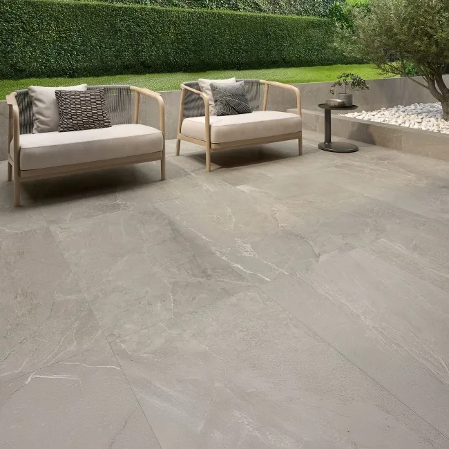 Tampa Grey Stone Effect Anti Slip Porcelain Tile 120x60cm