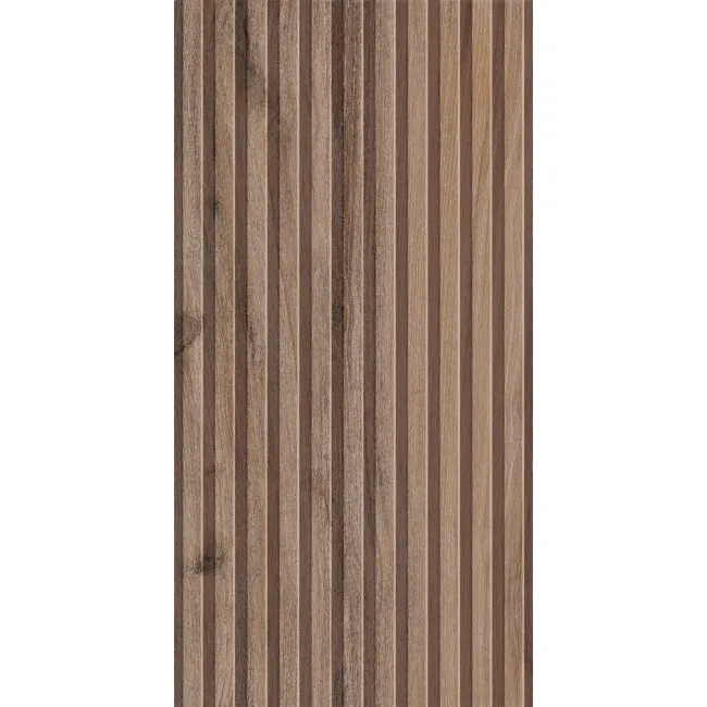 Dakaris Dark Oak Slatted Wood Effect Large Matt Porcelain Tile 120x60cm