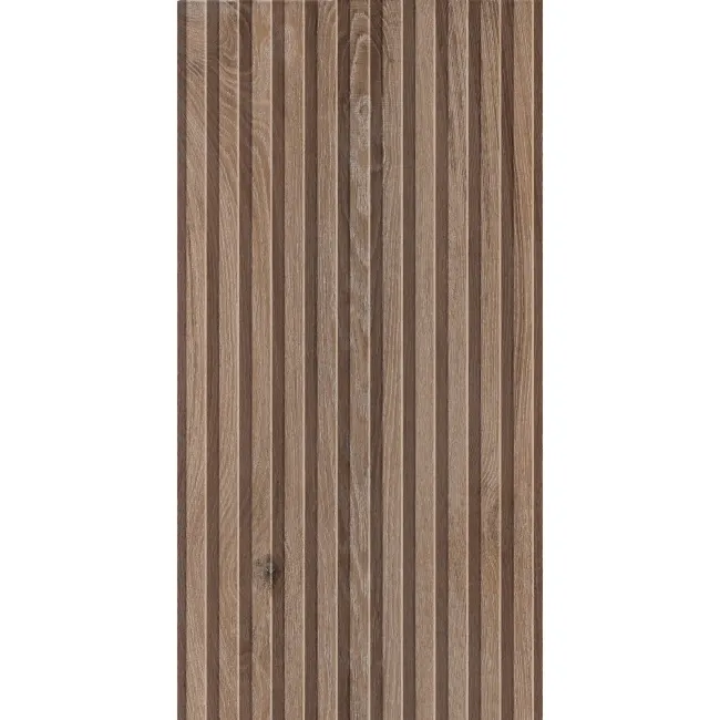Dakaris Dark Oak Slatted Wood Effect Large Matt Porcelain Tile 120x60cm