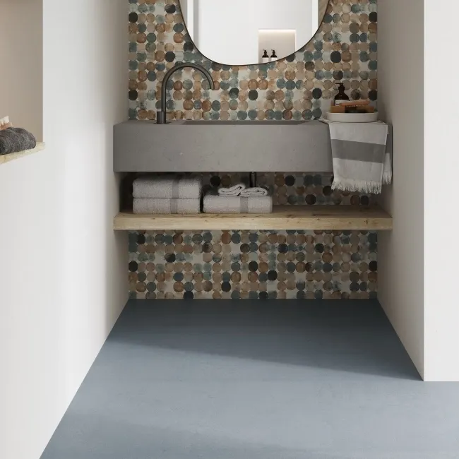 Retina Blue Concrete Effect Italian Large Matt Porcelain Tile 120x60cm