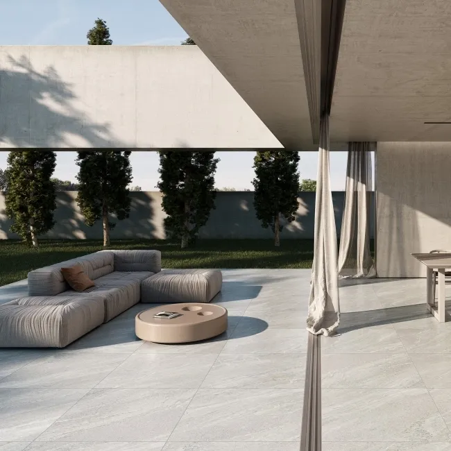 Alchemy Pearl Grey Slate Effect Large Anti Slip Porcelain Tile 100x100cm