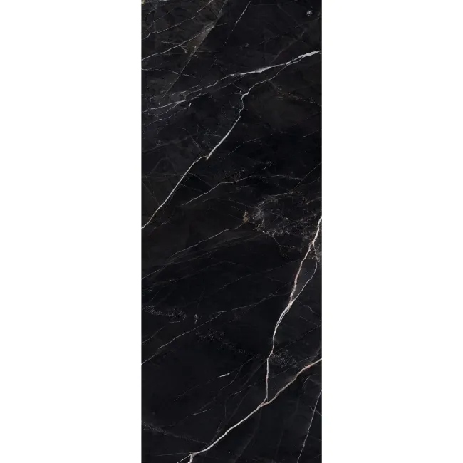 Sublime Black Marble Effect Large Polished Porcelain Slab 275x100cm