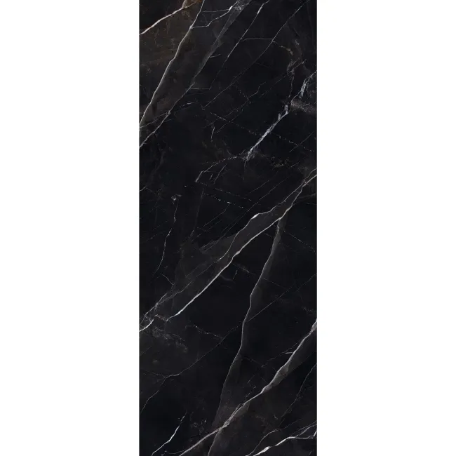 Sublime Black Marble Effect Large Polished Porcelain Slab 275x100cm