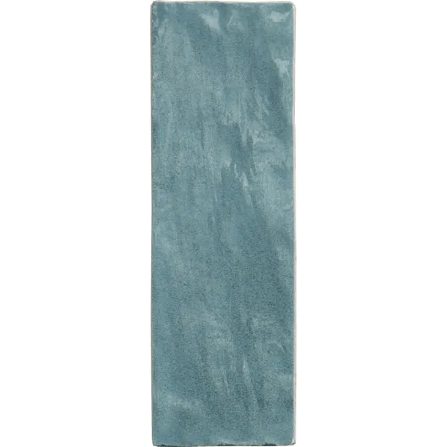 Riad Aqua Brick Effect Gloss Ceramic Wall Tile 20x6.5cm