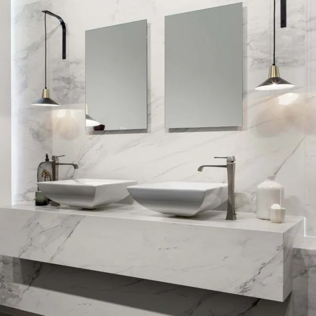 Carrara White Matt Marble Porcelain Tile 60x30cm