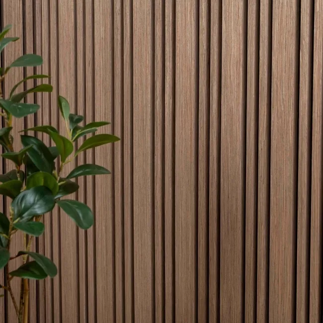 Trepanel Design® Smoked Oak Multi-Width Acoustic Wood Wall Panels
