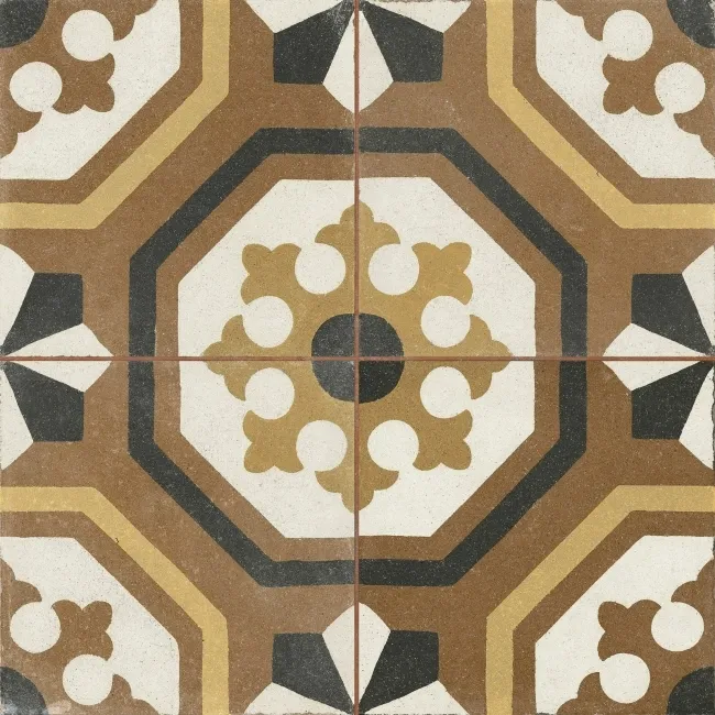 Osborne Maroon Victorian Patterned Matt Ceramic Floor Tile 45x45cm