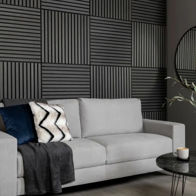 Trepanel® Noir Black Square Acoustic Wood Wall Panels