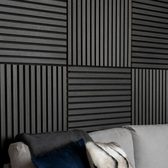 Trepanel® Noir Black Square Acoustic Wood Wall Panels