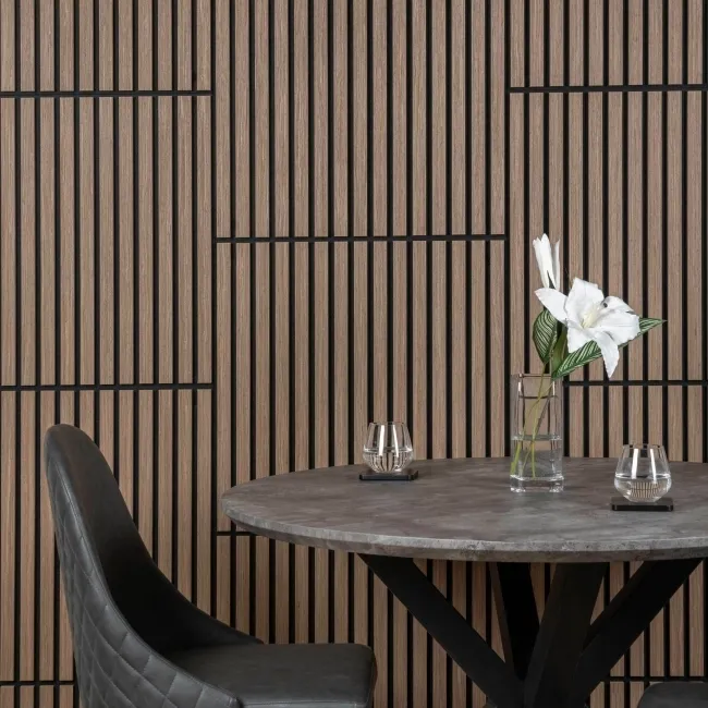 Trepanel® Smoked Oak Square Acoustic Wood Wall Panels