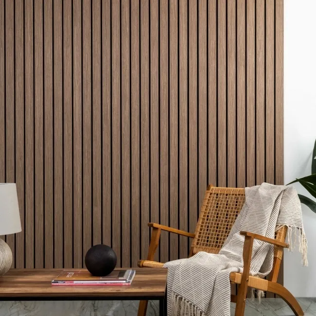 Trepanel® Smoked Oak Wide Slat Acoustic Wood Wall Panels