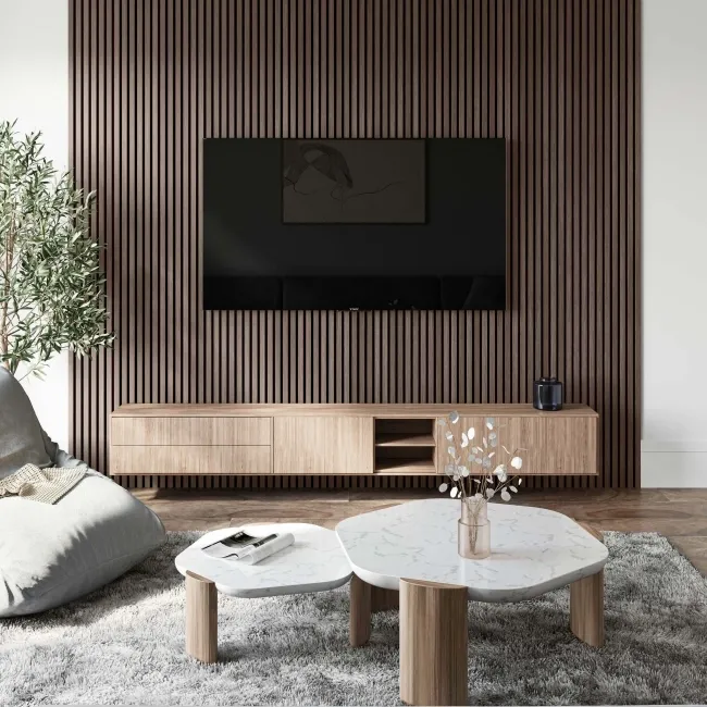 Trepanel® Walnut Brown Acoustic Wood Wall Panels