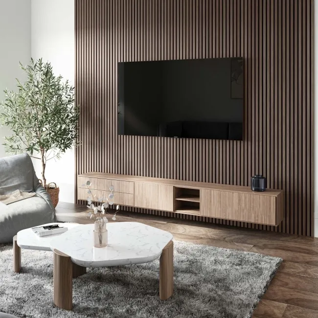 Trepanel® Walnut Brown Acoustic Wood Wall Panels