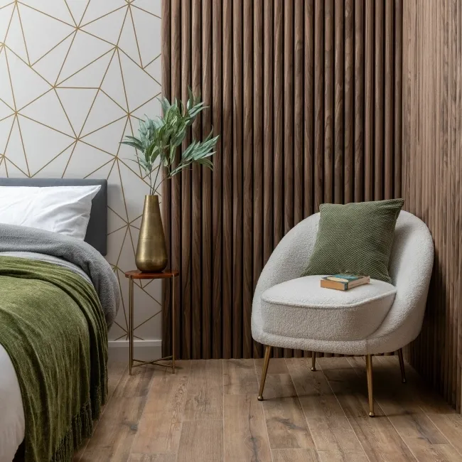 Trepanel Design® Autumn Brown Curve Acoustic Wood Wall Panels