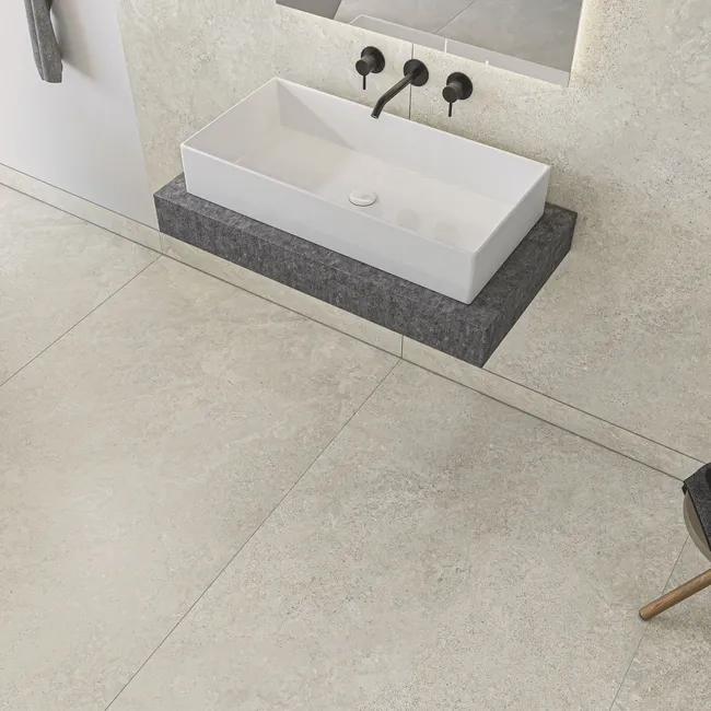 Linen Beige Travertine Effect Sturctured Matt Porcelain Slabs 180x100cm