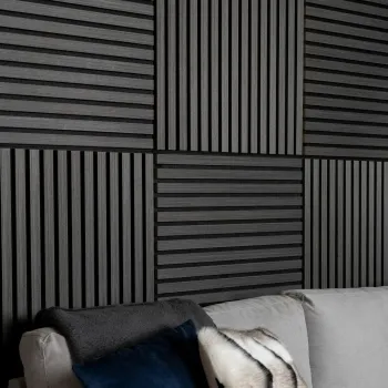 Trepanel® Noir Black Square Acoustic Wood Wall Panels