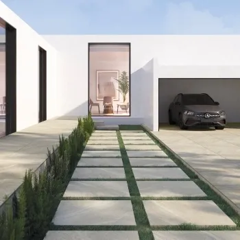 Strond Oat Beige Marble Effect Structured Matt Porcelain Tiles 100x100cm