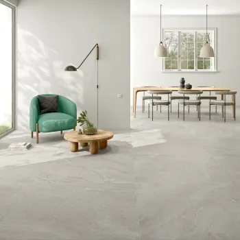 Ecchio Beige Stone Effect Large Matt Porcelain Tile 90x90cm