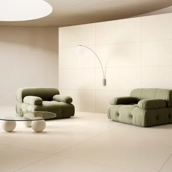 Ziro Cream Concrete Effect Large Matt Porcelain Tile 120x120cm