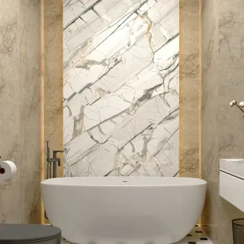 TrueTouch Coastal White Marble Effect Composite Wall Panels
