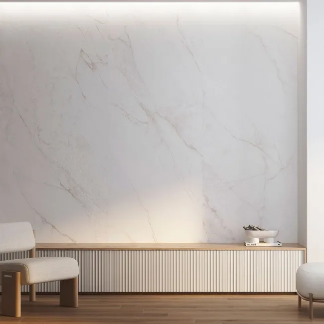 Dahia Gold Marble Effect Large Matt Porcelain Slab 275x100cm