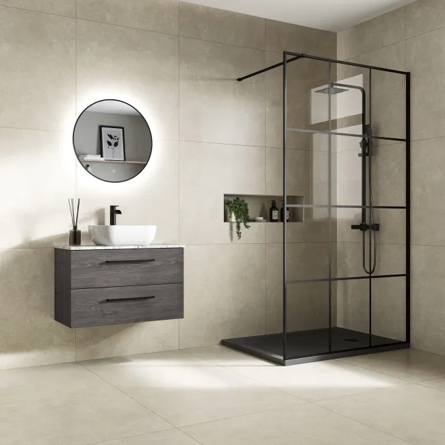 Blok Grey Limestone Effect Matt Italian Porcelain Large Tile 80x80cm