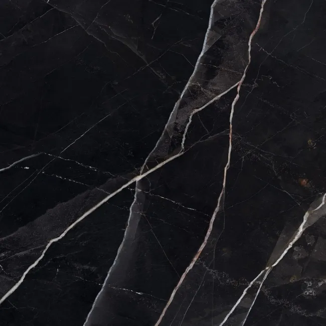 Sublime Black Marble Effect Matt Porcelain Tiles 100x100cm