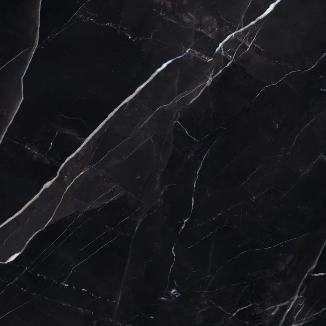 Sublime Black Marble Effect Matt Porcelain Tiles 100x100cm