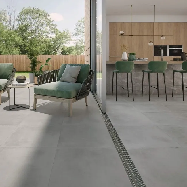 City Grey Concrete Effect Anti Slip Large Porcelain Tile 60.5x60.5cm