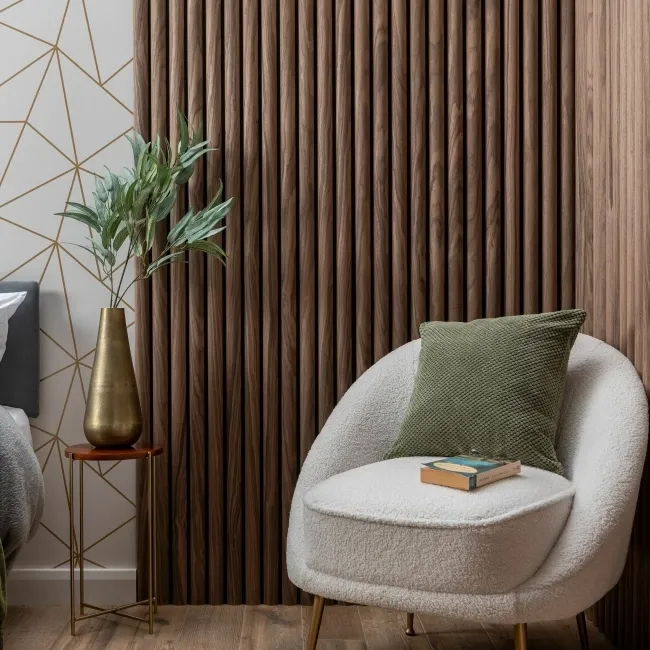 Trepanel Design® Autumn Brown Curve Acoustic Wood Wall Panels